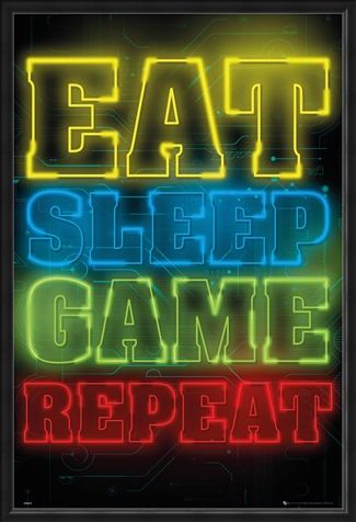 Framed Framed Eat Sleep Game Repeat - Gaming