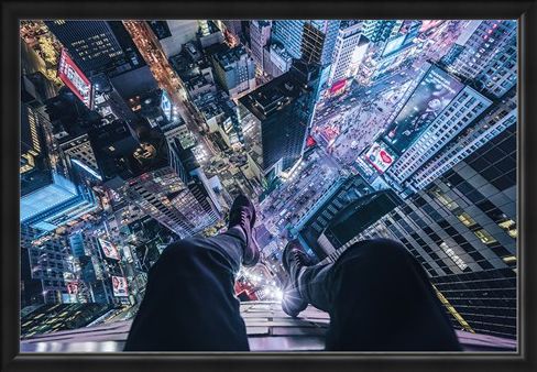 Framed Framed The City That Never Sleeps - On The Edge Of Times Square