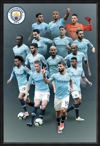 Framed Framed Manchester City Players 18-19 - The Citizens