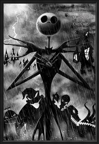 Framed Framed Stormy Night - Nightmare Before Christmas