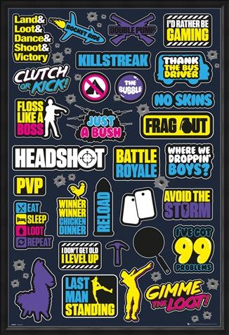 Framed Framed Eat, Sleep, Loot, Repeat - Battle Royale Infographic