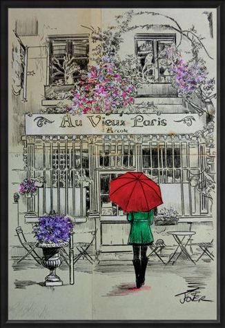 Framed Framed Au Vieux Paris - Loui Jover