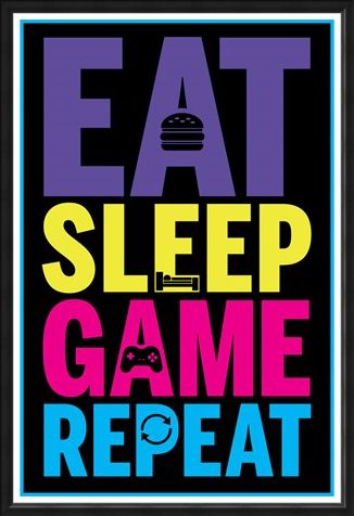 Framed Framed Eat, Sleep, Game, Repeat - Gaming Life
