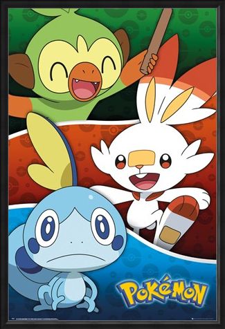 Framed Framed Galar Starters - Pokemon
