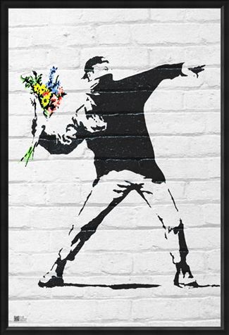 Framed Framed Flower Bomber - Banksy