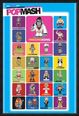 Framed Framed PopMash Characters - Genetically Modified Modern Culture