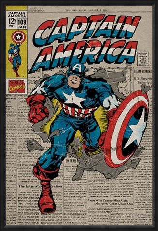 Framed Framed A True Marvel Hero - Captain America