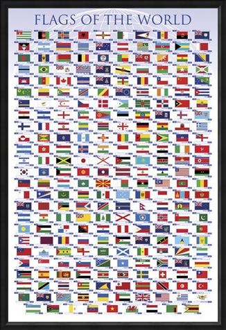 Framed Framed Flags of the World - Educational Chart