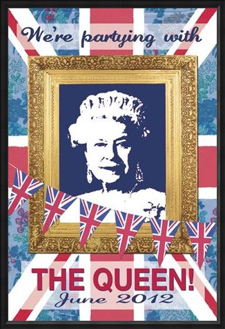 Framed Framed We're Partying with The Queen - Martin Wiscombe