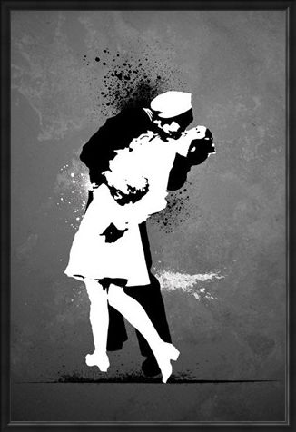 Framed Framed War's End Kiss - Love in Black and White