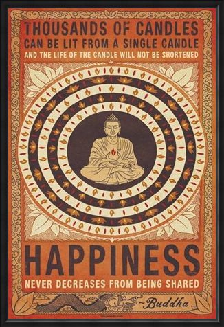 Framed Framed Happiness - Buddhist Values