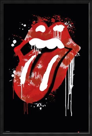 Framed Framed Graffiti Lips - The Rolling Stones
