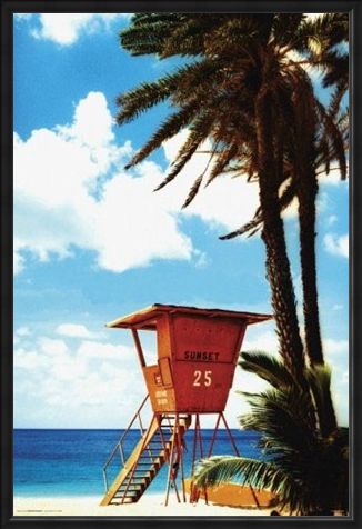Framed Framed Lifeguard Hut - Paradise