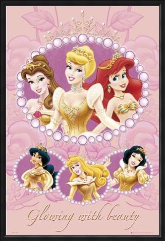 Framed Framed Glowing with Beauty - Walt Disney Princesses