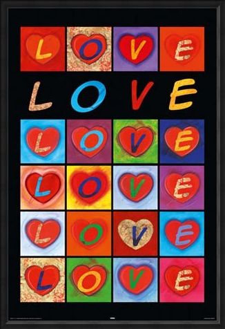 Framed Framed Love Hearts - Love Collage