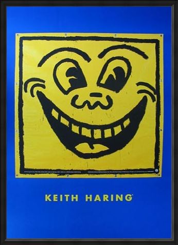 Framed Framed Untitled (Happy Face) - Keith Haring