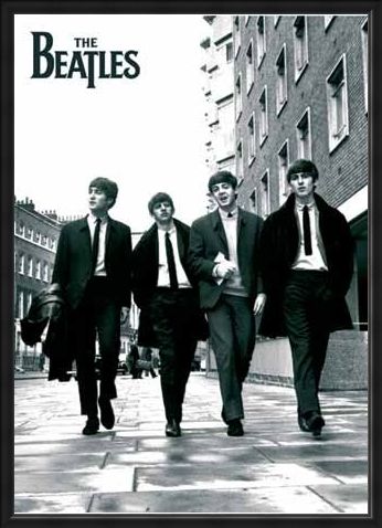 Framed Framed Beatles In London, Black and White Photo - The Beatles