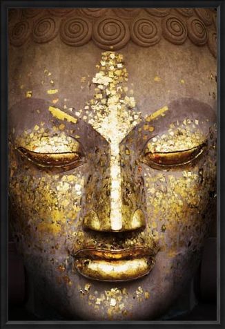 Framed Framed Speckled in Gold - The Face of the Buddha