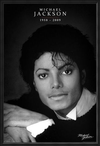 Framed Framed Black and White Portrait - Michael Jackson
