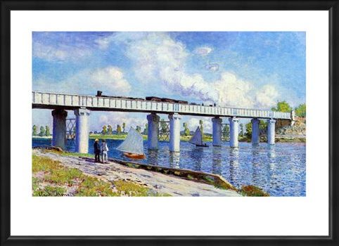Framed Framed The Railway Bridge to Argenteuil - Claude Monet