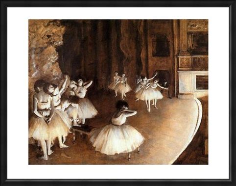 Framed Framed The Rehearsal on Stage - Edgar Degas