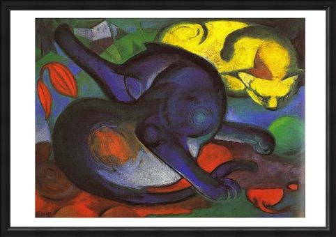 Framed Framed Two Cats - Franz Marc