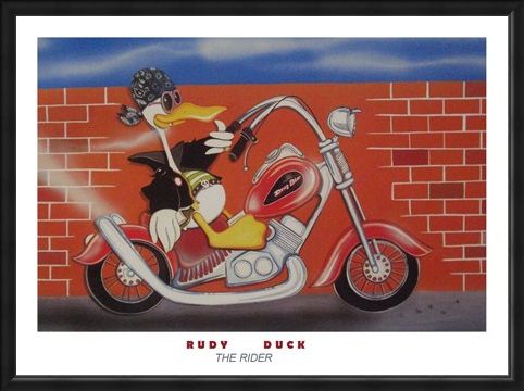 Framed Framed The Rider - Rudy Duck by G Servello