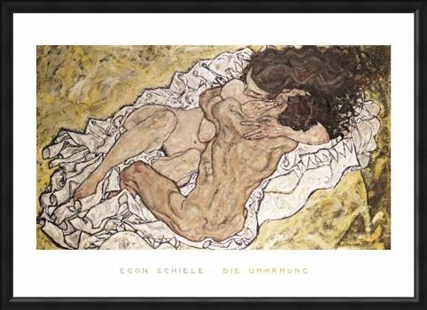Framed Framed The Embrace (Lovers II), 1917 - Egon Schiele