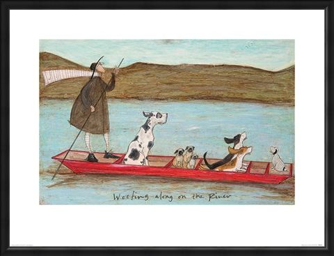 Framed Framed Woofing along on the River - Sam Toft
