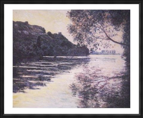Framed Framed Effect of the Sun on The Seine - Claude Monet