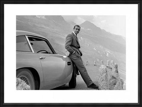 Framed Framed Bond and his Aston - Sean Connery is 007