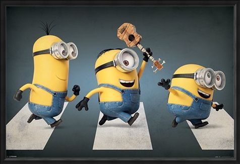 Framed Framed Minions Abbey Road - Stuart, Kevin and Bob