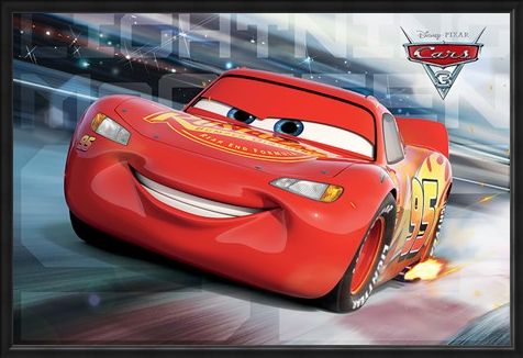 Framed Framed Lighting McQueen - Race Time - Cars 3