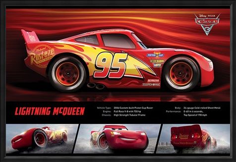 Framed Framed Lightning McQueen Stats - Cars 3