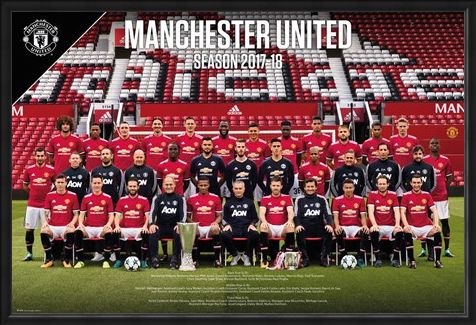 Framed Framed Team Photo 17-18 - Manchester United