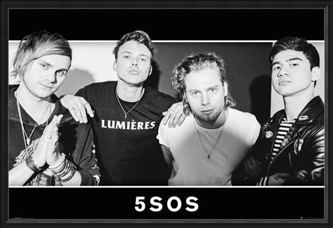 Framed Framed Group Black and White - 5 Seconds Of Summer