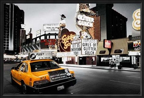 Framed Framed Glitter Gulch - Streets of Vegas