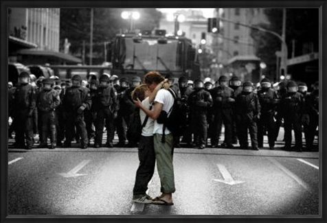 Framed Framed An Act of Defiance - Protest Kiss