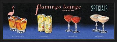 Framed Framed Flamingo Lounge - Cocktails All Around!