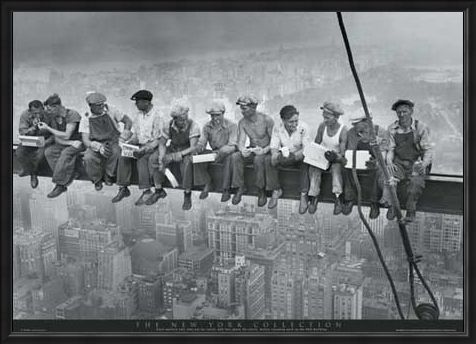 Framed Framed Men on a Girder Having Lunch - New York City Collection