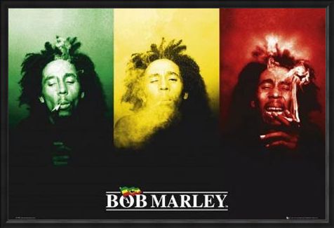 Framed Framed Ganja in Green, Red and Gold - Bob Marley