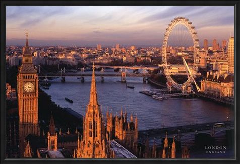 Framed Framed Big Ben and the London Eye - Aerial Photograph of London, England