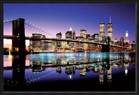 Framed Framed Twilight Technicolor - Brooklyn Bridge