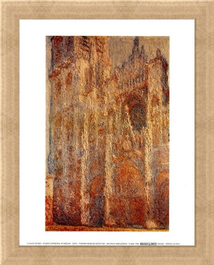 Framed Framed Rouen Cathedral At Midday - Claude Monet