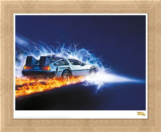 Framed Framed Delorean Fire Light - Back To The Future