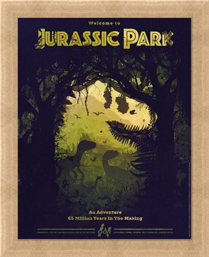 Framed Framed Dino Silhouette - Jurassic Park