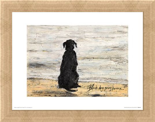 Framed Framed Black Dog Going Home - Sam Toft