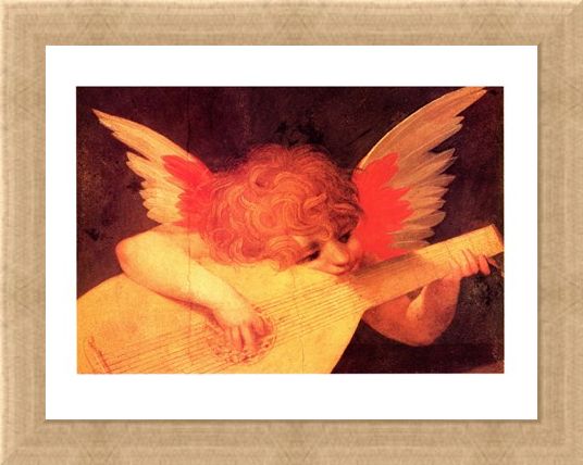 Framed Framed Putto Musicante - Rosso Fiorentino