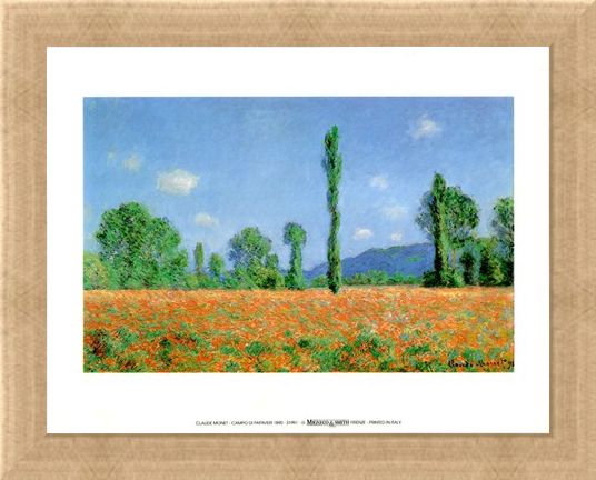 Framed Framed Campo Di Papaveri 1890 - Claude Monet