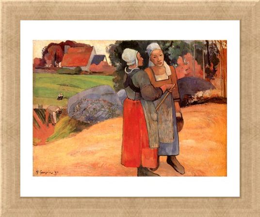 Framed Framed Paysannes Bretonnes - Paul Gauguin